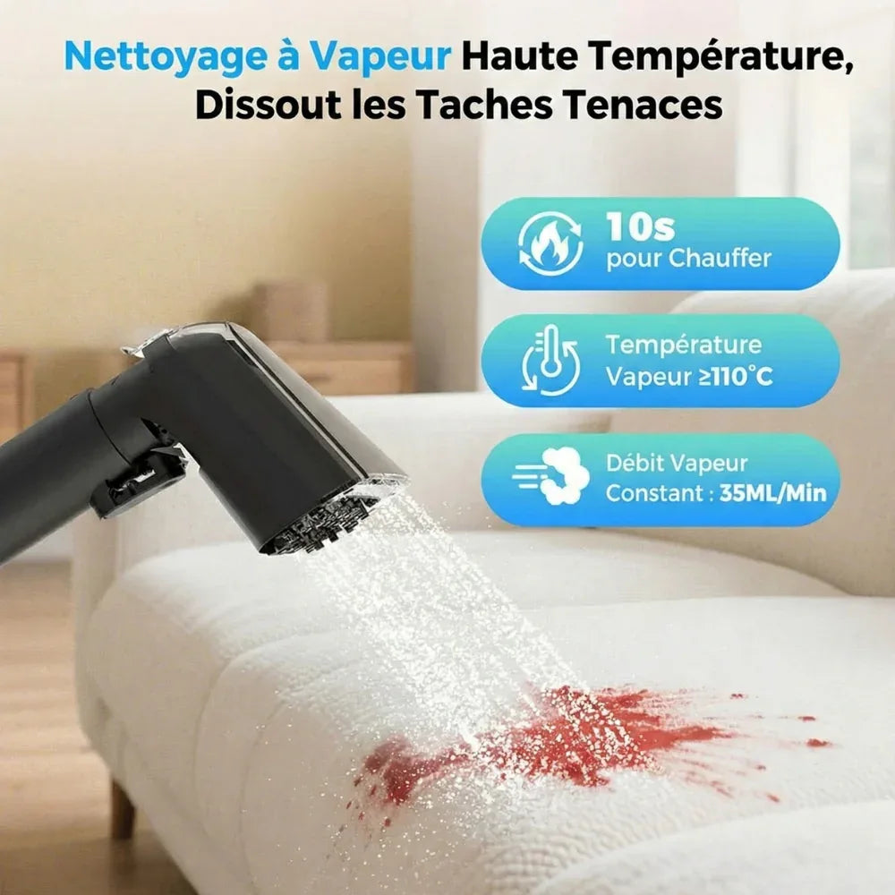 Shampouineuse Aspirante Vapeur 1650W 12KPa Nettoyage Tapis Meubles Vitres - shampoosh