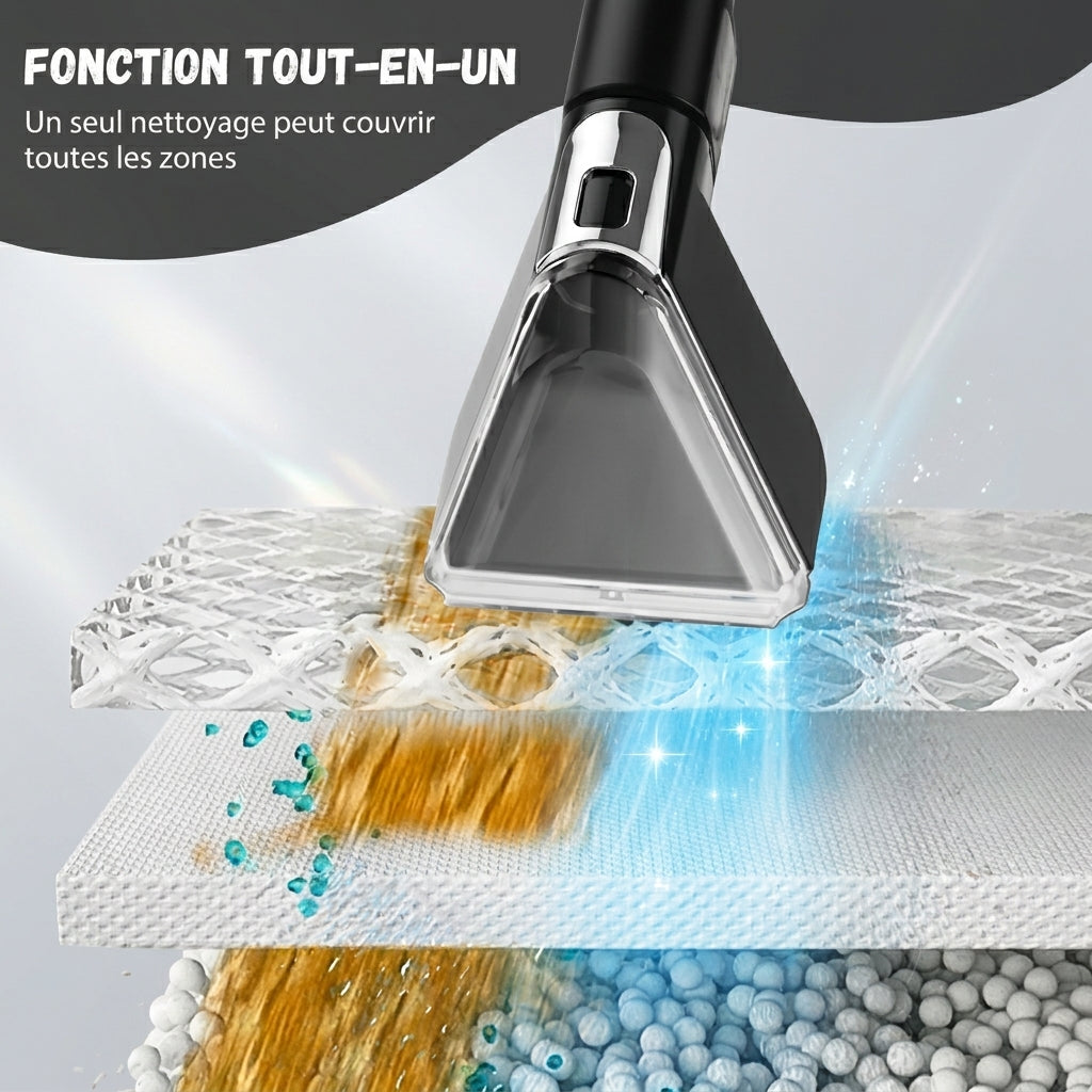 Shampouineuse Nettoyeur taches tissus 15kPa injecteur extracteur canapé tapis