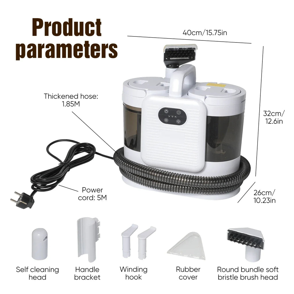 Shampouineuse Vapeur Tapis & Canapé 1650W – Nettoyeur Eau Chaude Puissant - shampoosh