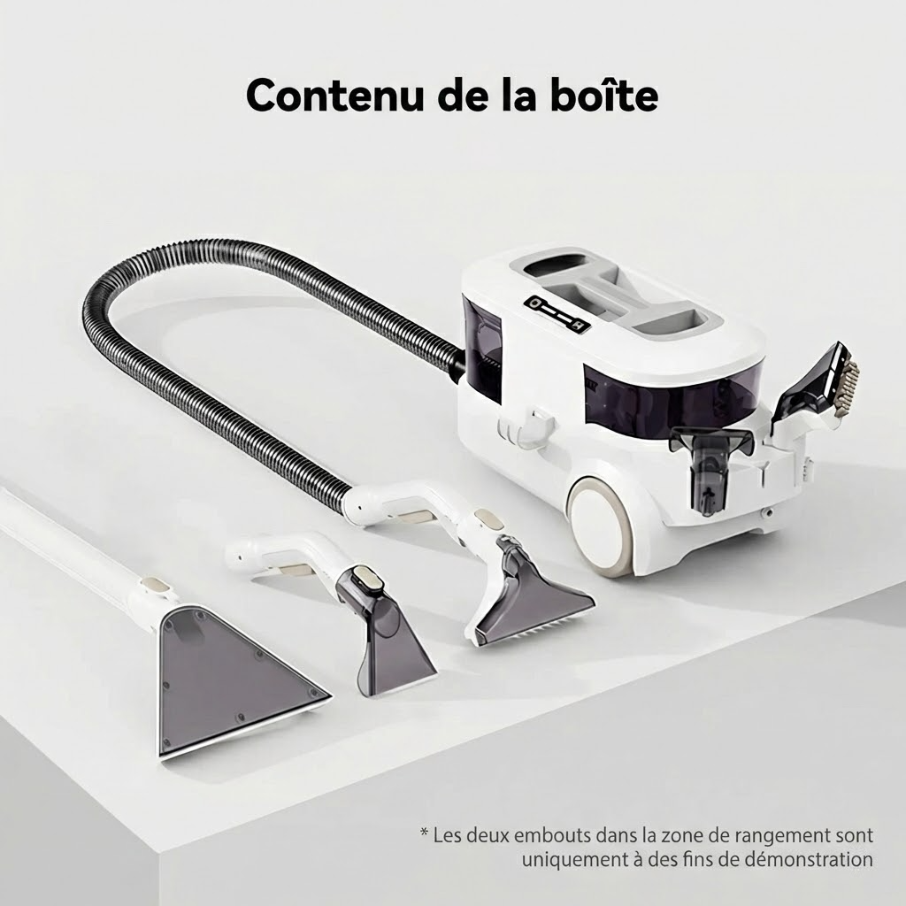 Shampouineuse 800W 16kPa 3L – Nettoyeur Tapis, Canapé, Poils Animaux